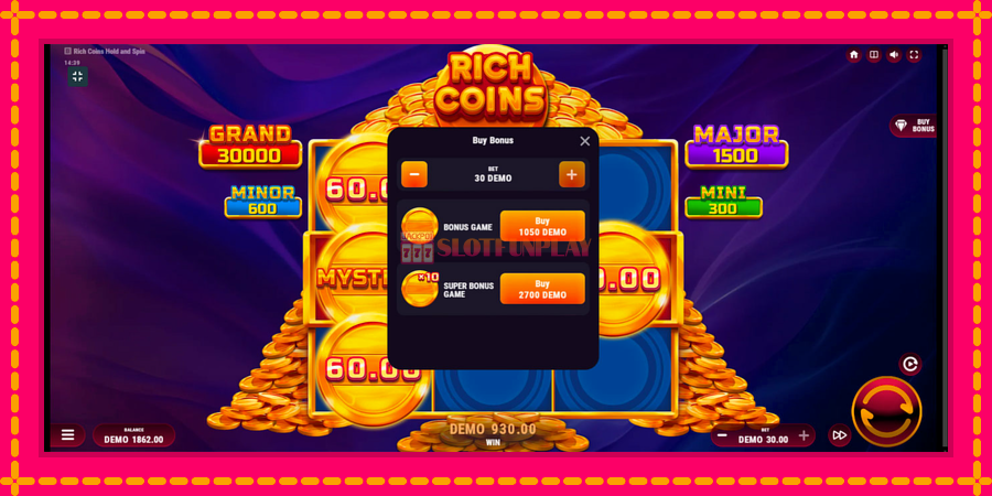 Rich Coins Hold and Spin - automato com gráficos brilhantes, foto 7