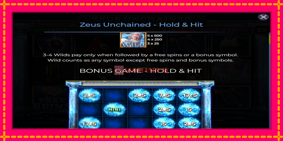 Zeus Unchained - Hold & Hit - automato com gráficos brilhantes, foto 4