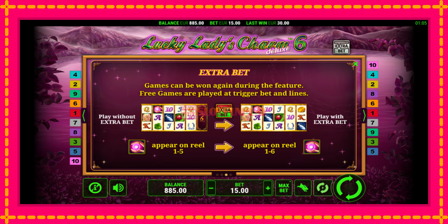 Lucky Ladys Charm Deluxe 6 - automato com gráficos brilhantes, foto 7