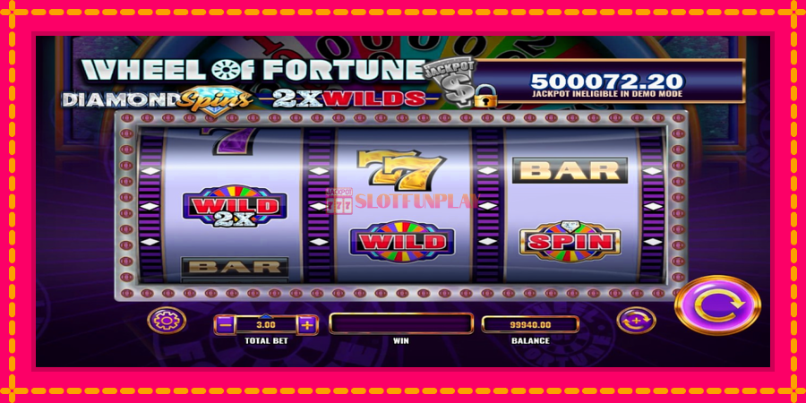 Wheel of Fortune Diamond Spins 2x Wilds - automato com gráficos brilhantes, foto 3