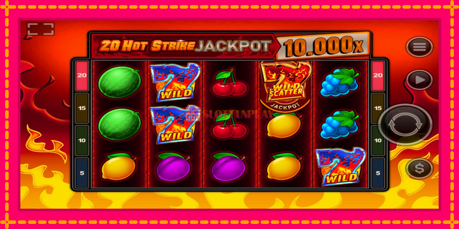 20 Hot Strike Jackpot - automato com gráficos brilhantes, foto 2