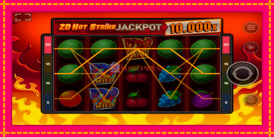 20 Hot Strike Jackpot - automato com gráficos brilhantes, foto 3