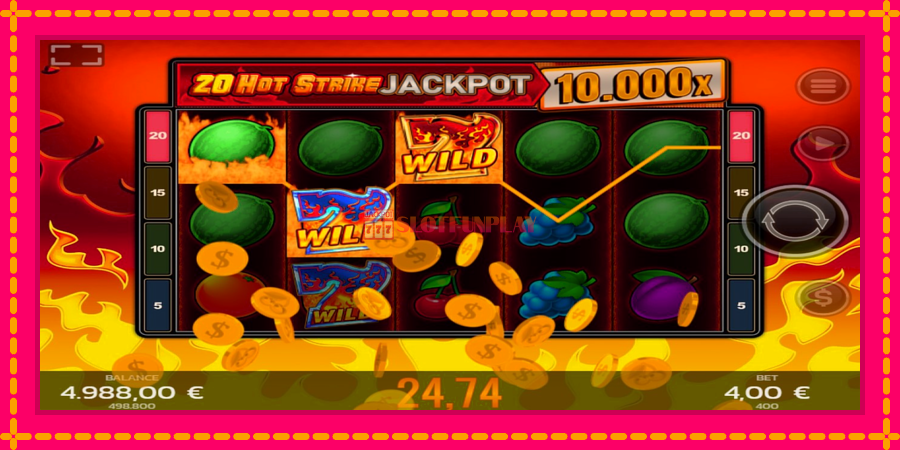 20 Hot Strike Jackpot - automato com gráficos brilhantes, foto 4