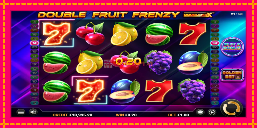 Double Fruit Frenzy DoubleMax - automato com gráficos brilhantes, foto 2