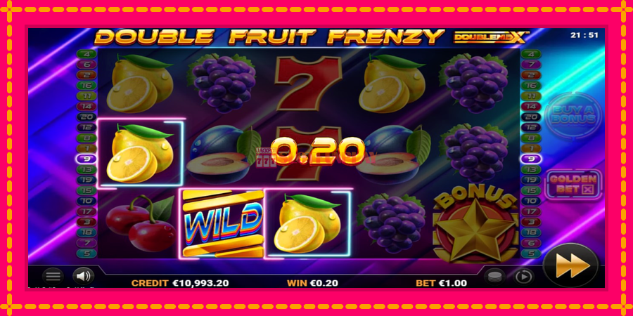 Double Fruit Frenzy DoubleMax - automato com gráficos brilhantes, foto 4