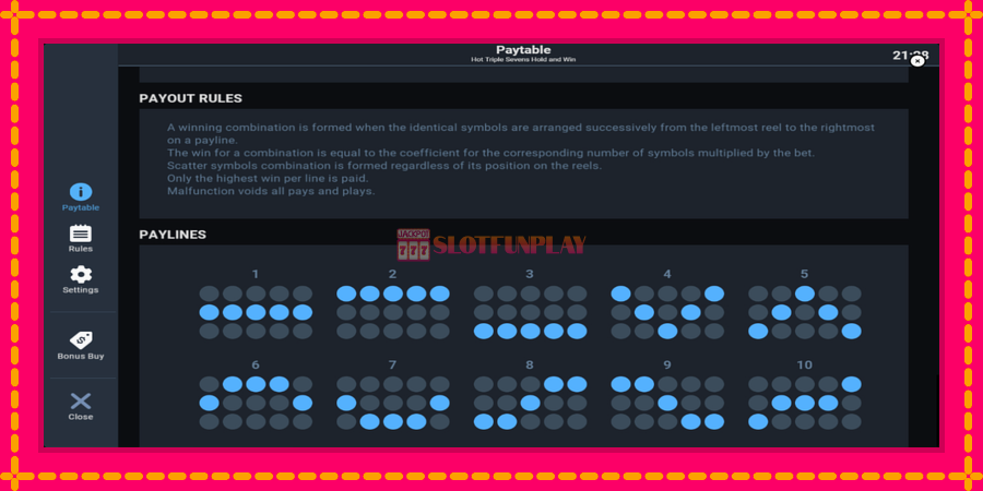 Hot Triple Sevens Hold & Win - automato com gráficos brilhantes, foto 7