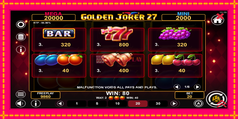 Golden Joker 27 Hold & Win - automato com gráficos brilhantes, foto 5